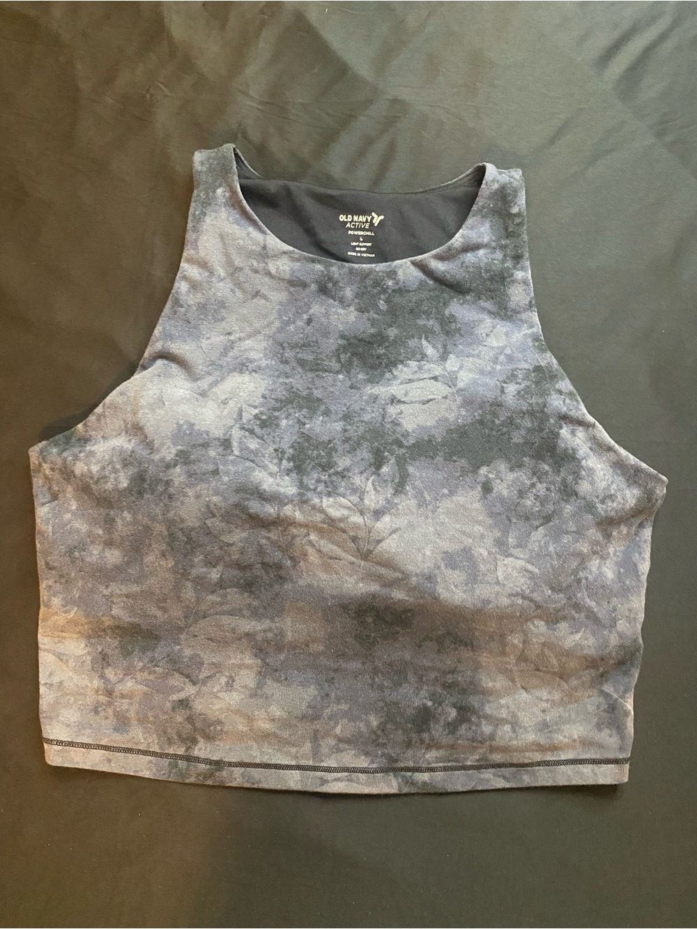 Old Navy Women's Gray Tie-Dye Crop Tank